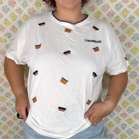 VINTAGE 00S LONGABERGER EMBROIDERED PLUS SIZE T SHIRT SIZE 2X - Picture 1 of 10